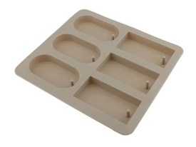 Molde silicona 6 tabletas aromaticas oval y rectangular 